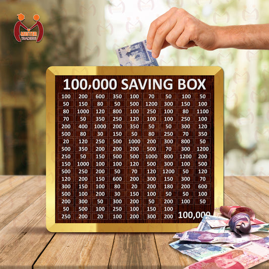 100,000 PKR Wooden Money Saving Box